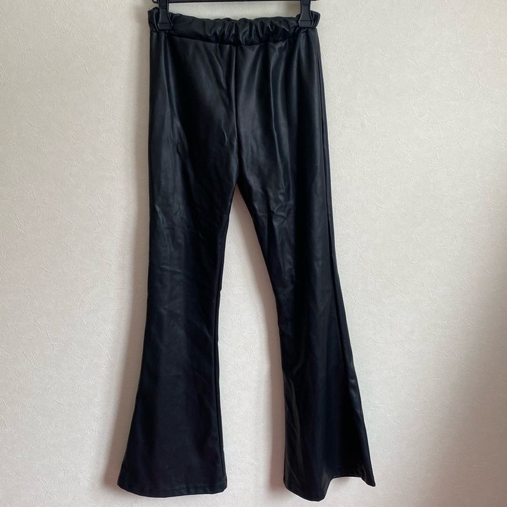 ANAP Japanese women's high waisted pleather bell bottoms